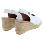 Toni Pons Laila-p Peep Toe Espadrilles – White Leather – Womens Sandals, Sliders & Toe Posts - Crep Direct UK