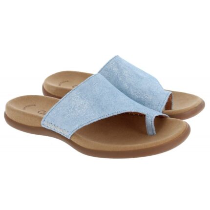 Gabor Lanzarote 43.700 Mules – Aquamarine Metallic Nubuck – Womens Sandals, Sliders & Toe Posts - Crep Direct UK Gabor Lanzarote 43.700 Mules – Aquamarine Metallic Nubuck – Womens Sandals, Sliders & Toe Posts - Crep Direct UK