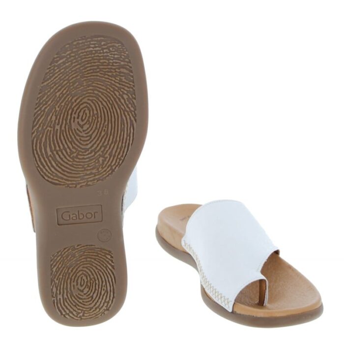 Gabor Lanzarote 03.700 Mules – White Leather – Womens Sandals, Sliders & Toe Posts - Crep Direct UK