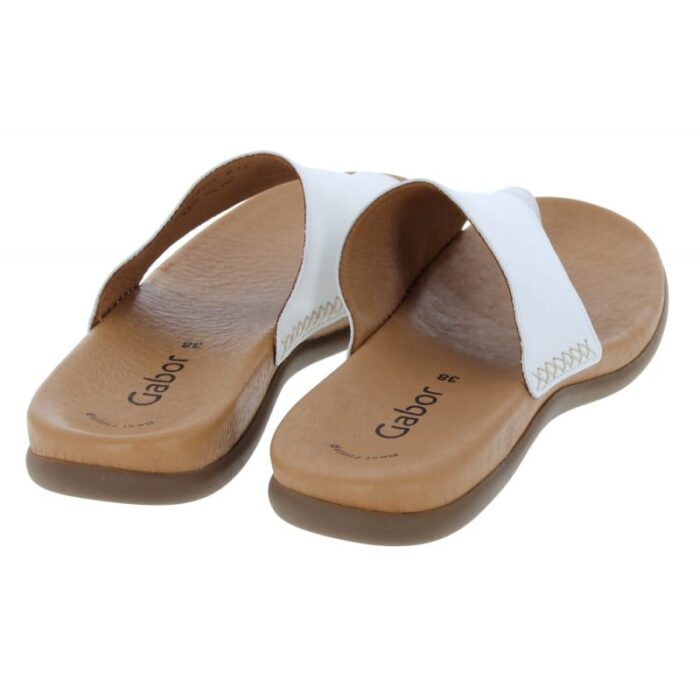 Gabor Lanzarote 03.700 Mules – White Leather – Womens Sandals, Sliders & Toe Posts - Crep Direct UK