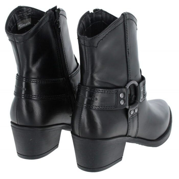 Tamaris 25705 Ankle Boots – Black Leather – Womens Boots - Crep Direct UK