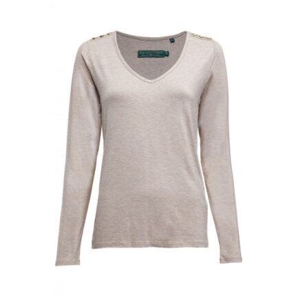 Holland Cooper Long Sleeve Vee Neck Tee – Oatmeal – Ladies Clothing - Crep Direct UK Holland Cooper Long Sleeve Vee Neck Tee – Oatmeal – Ladies Clothing - Crep Direct UK