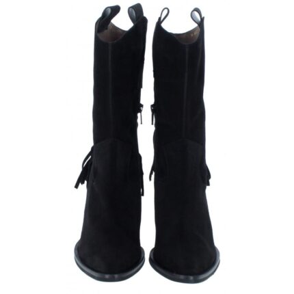 Wonders M-4823 Cowboy Boots – Black Suede – Womens Boots - Crep Direct UK