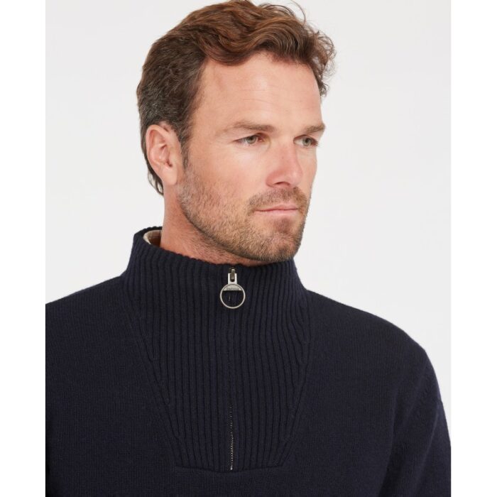 Barbour Nelson Essential Half Zip Jumper MKN0863 – Navy Wool – Mens Clothing - Crep Direct UK
