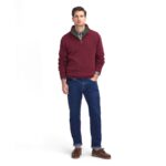 Barbour Nelson Essential Half Zip Jumper MKN0863 – Port – Mens Clothing - Crep Direct UK