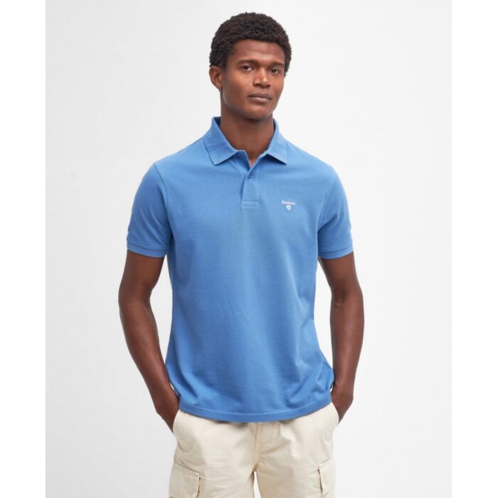 Barbour Sports Polo MML0358 – Federal Blue Cotton – Mens Clothing - Crep Direct UK