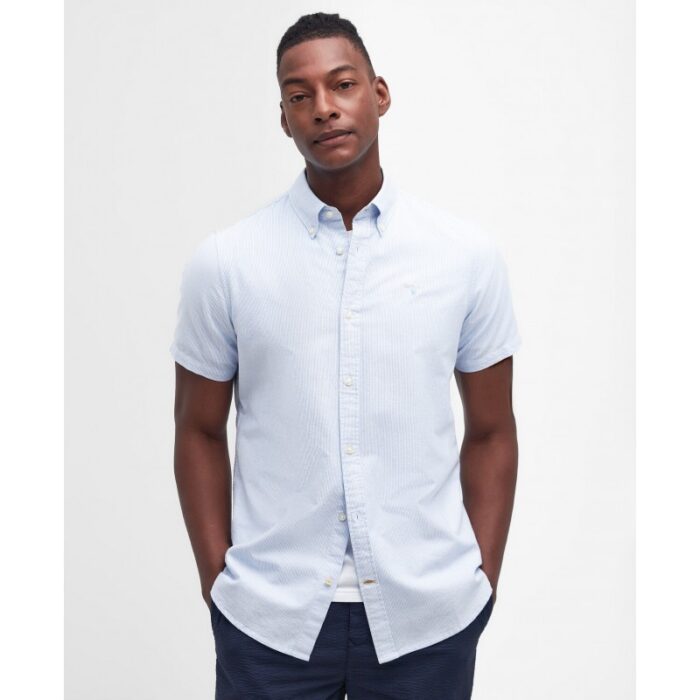 Barbour Striped Oxford Tailored Shirt MSH5447 – Blue Cotton – Mens Clothing - Crep Direct UK