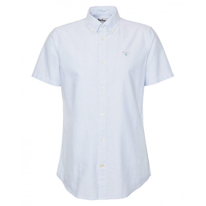 Barbour Striped Oxford Tailored Shirt MSH5447 – Blue Cotton – Mens Clothing - Crep Direct UK