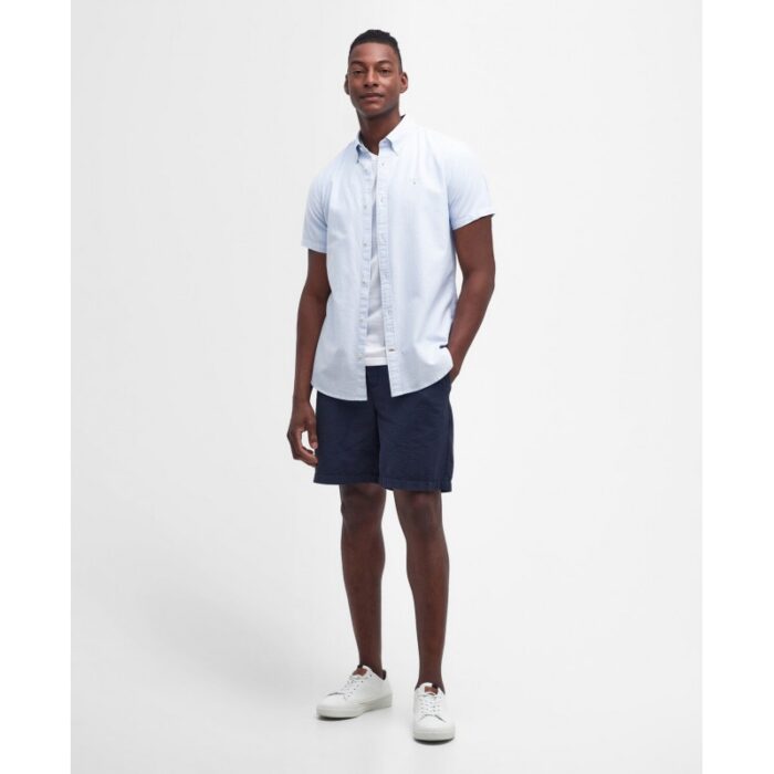 Barbour Striped Oxford Tailored Shirt MSH5447 – Blue Cotton – Mens Clothing - Crep Direct UK