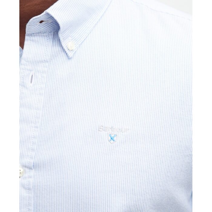 Barbour Striped Oxford Tailored Shirt MSH5447 – Blue Cotton – Mens Clothing - Crep Direct UK