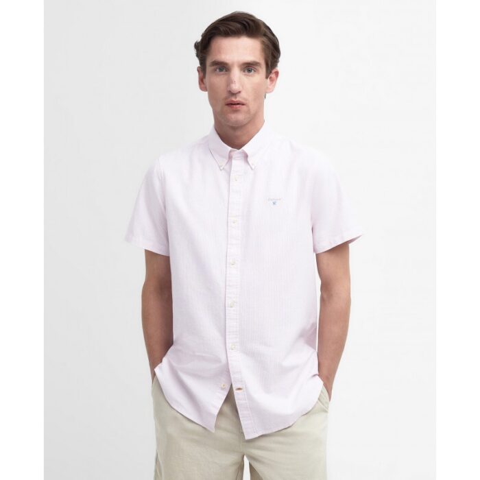Barbour Striped Oxford Shirt MSH5447 – Classic Pink Cotton – Mens Clothing - Crep Direct UK