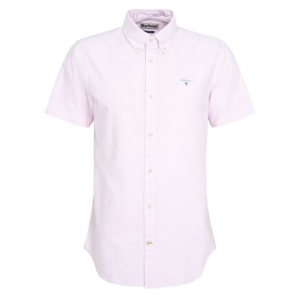 Barbour Striped Oxford Shirt MSH5447 - Classic Pink Cotton - Mens Clothing