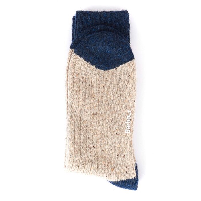 Barbour Houghton MSO0091 Socks – Stone / Navy – Mens Clothing - Crep Direct UK