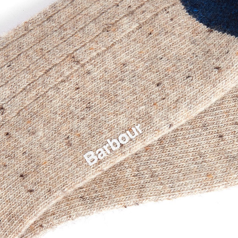Barbour Houghton MSO0091 Socks – Stone / Navy – Mens Clothing - Crep Direct UK