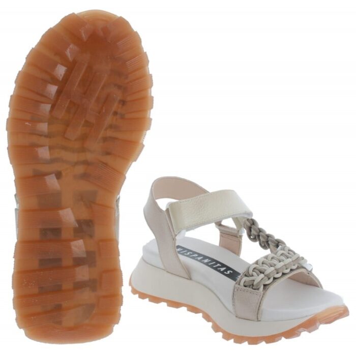 Hispanitas Maui HV253898 Sandals – Taupe/Metallic Leather – Womens Sandals, Sliders & Toe Posts - Crep Direct UK