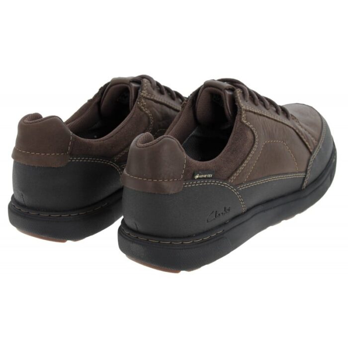 Clarks Mapstone Lo Gore-Tex Shoes – Dark Brown Leather – Mens Shoes - Crep Direct UK