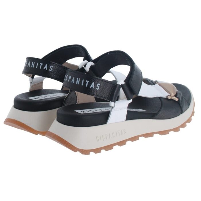 Hispanitas Maui CHV253896 Sandals – Black / White Leather – Womens Sandals, Sliders & Toe Posts - Crep Direct UK