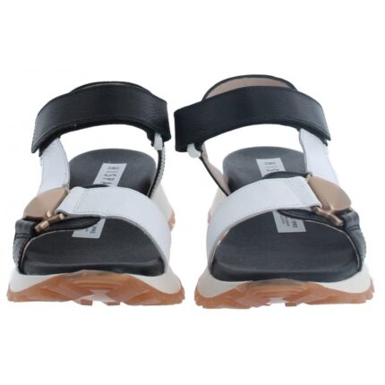 Hispanitas Maui CHV253896 Sandals – Black / White Leather – Womens Sandals, Sliders & Toe Posts - Crep Direct UK