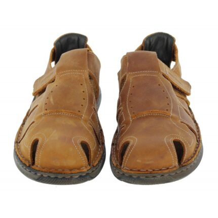Josef Seibel Maverick 01 Closed Toe Sandals – Castagne Leather – Mens Sandals, Sliders & Toe Posts - Crep Direct UK