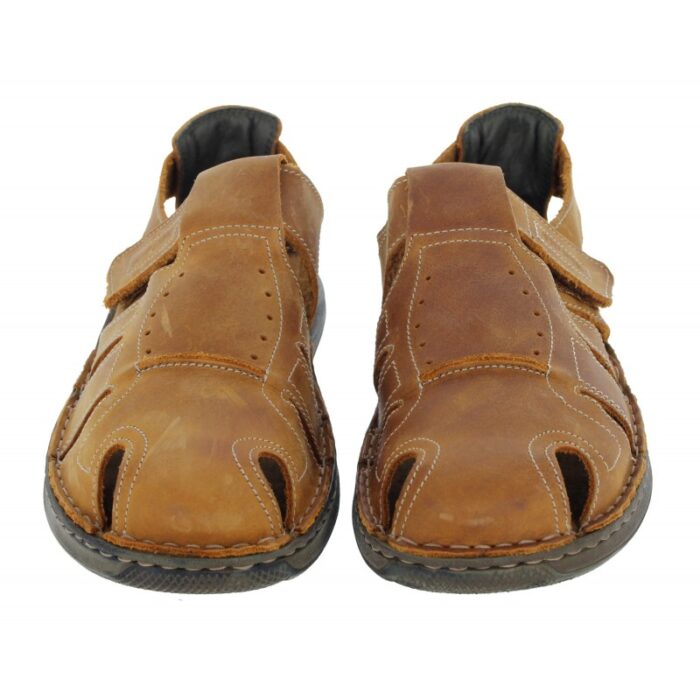 Josef Seibel Maverick 01 Closed Toe Sandals – Castagne Leather – Mens Sandals, Sliders & Toe Posts - Crep Direct UK