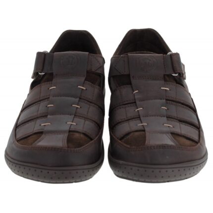 Panama Jack Meridian Basics Closed Toe Sandals – Brown Leather – Mens Sandals, Sliders & Toe Posts - Crep Direct UK