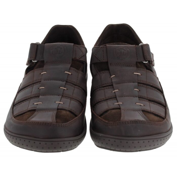 Panama Jack Meridian Basics Closed Toe Sandals – Brown Leather – Mens Sandals, Sliders & Toe Posts - Crep Direct UK