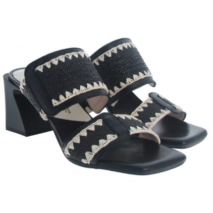 Hispanitas Miami HV253946 Heeled Mules – Black Leather – Womens Sandals, Sliders & Toe Posts - Crep Direct UK