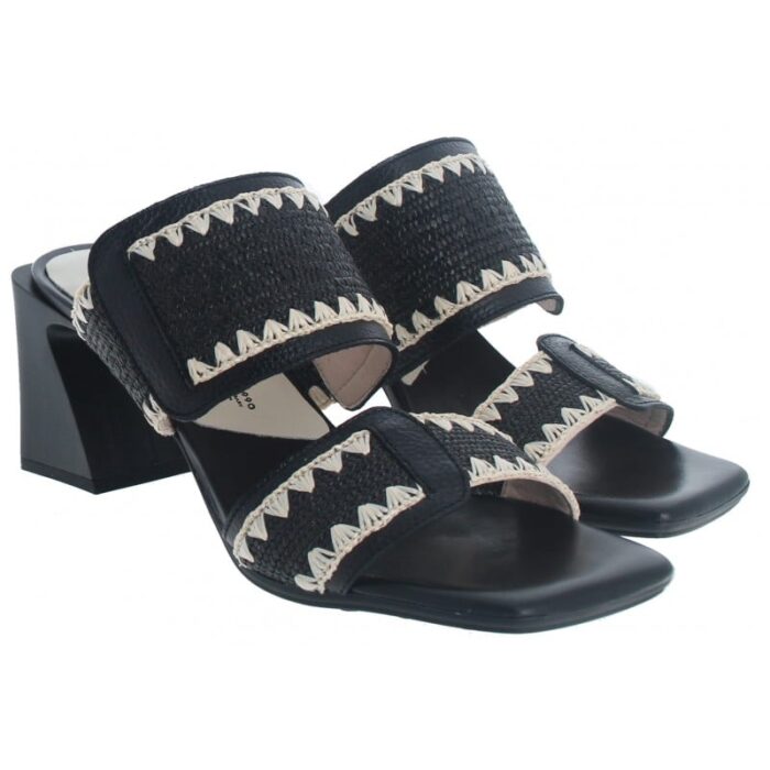 Hispanitas Miami HV253946 Heeled Mules – Black Leather – Womens Sandals, Sliders & Toe Posts - Crep Direct UK