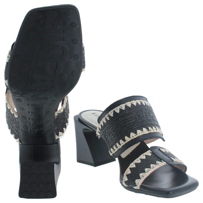 Hispanitas Miami HV253946 Heeled Mules – Black Leather – Womens Sandals, Sliders & Toe Posts - Crep Direct UK