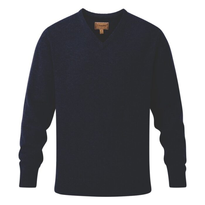 Schoffel Lambswool V Neck Jumper 8880 – Navy – Mens Clothing - Crep Direct UK