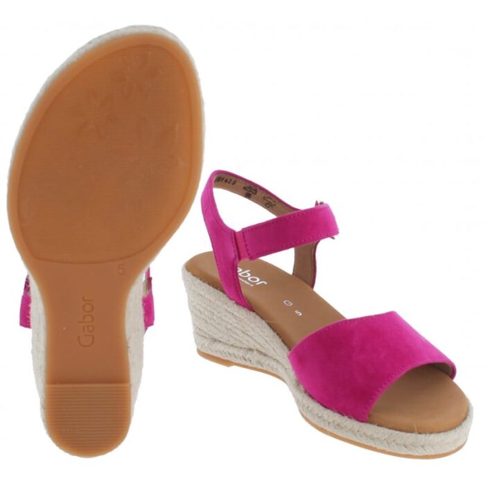 Gabor Monica 62.710 Sandals – Pink Suede – Womens Sandals, Sliders & Toe Posts - Crep Direct UK