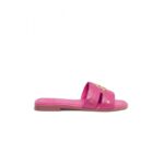 Holland Cooper Monogram Slide – Pink Croc Leather – Womens Sandals, Sliders & Toe Posts - Crep Direct UK