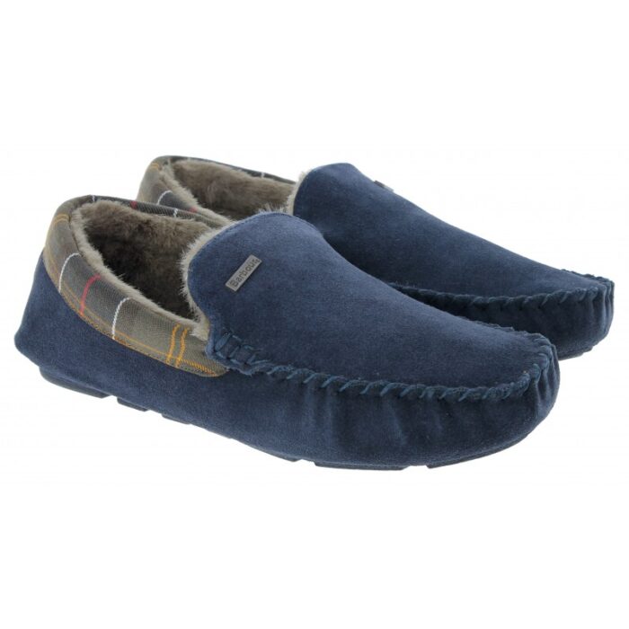 Barbour Monty MSl0001 Slippers – Navy Suede – Mens Slippers - Crep Direct UK
