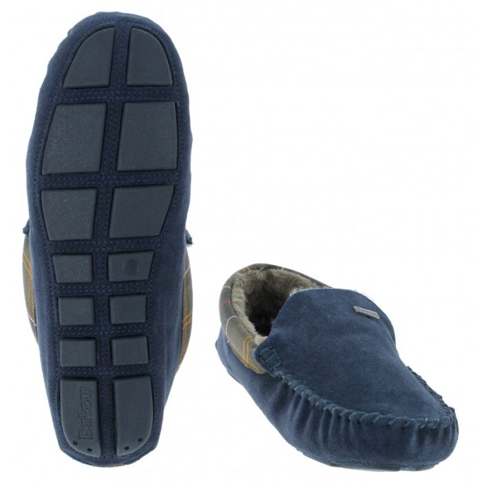 Barbour Monty MSl0001 Slippers – Navy Suede – Mens Slippers - Crep Direct UK
