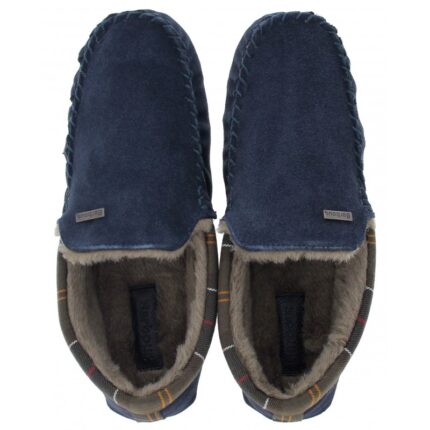 Barbour Monty MSl0001 Slippers – Navy Suede – Mens Slippers - Crep Direct UK