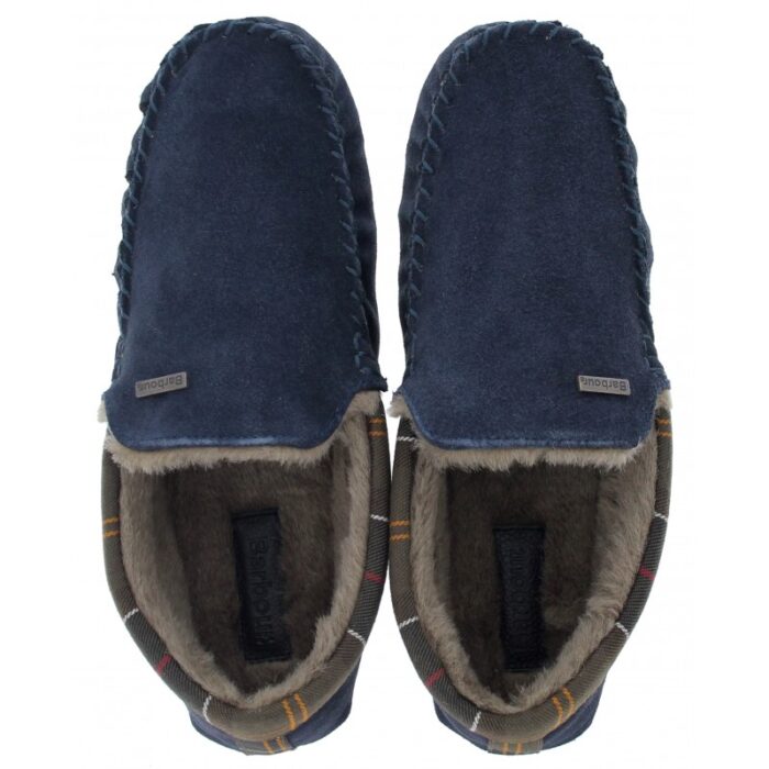 Barbour Monty MSl0001 Slippers – Navy Suede – Mens Slippers - Crep Direct UK