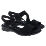 Gabor Mostic 46.063 Sandals – Black Nubuck – Womens Sandals, Sliders & Toe Posts - Crep Direct UK