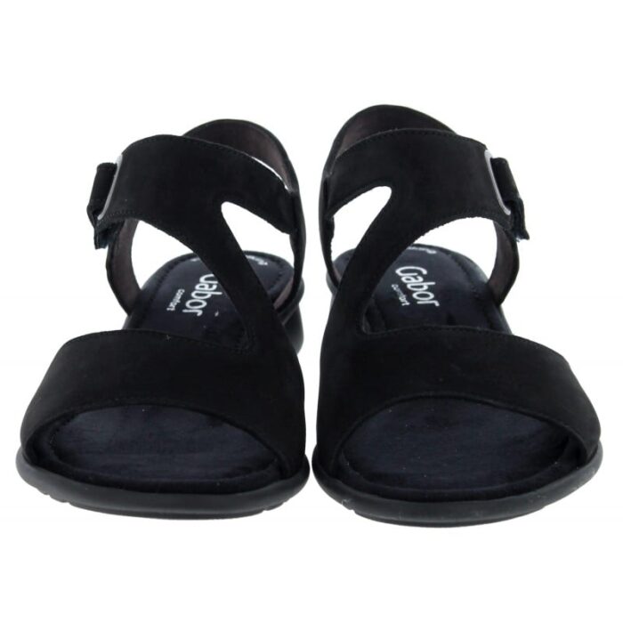 Gabor Mostic 46.063 Sandals – Black Nubuck – Womens Sandals, Sliders & Toe Posts - Crep Direct UK