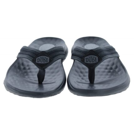 Hey Dude Myers Flip Sport Mode 40713 – Black/Black – Mens Sandals, Sliders & Toe Posts - Crep Direct UK
