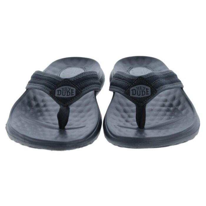 Hey Dude Myers Flip Sport Mode 40713 – Black/Black – Mens Sandals, Sliders & Toe Posts - Crep Direct UK