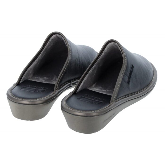 Nordikas Naomi 347-0/8 Mule Slippers – Black Leather – Womens Slippers - Crep Direct UK