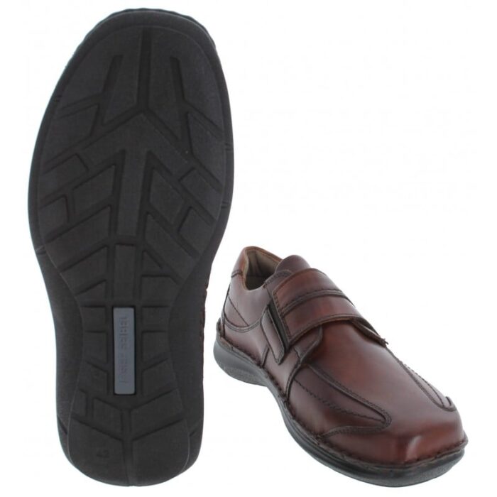 Josef Seibel New Anvers 02 44902 Velcro Shoes – Cognac Leather – Mens Shoes - Crep Direct UK