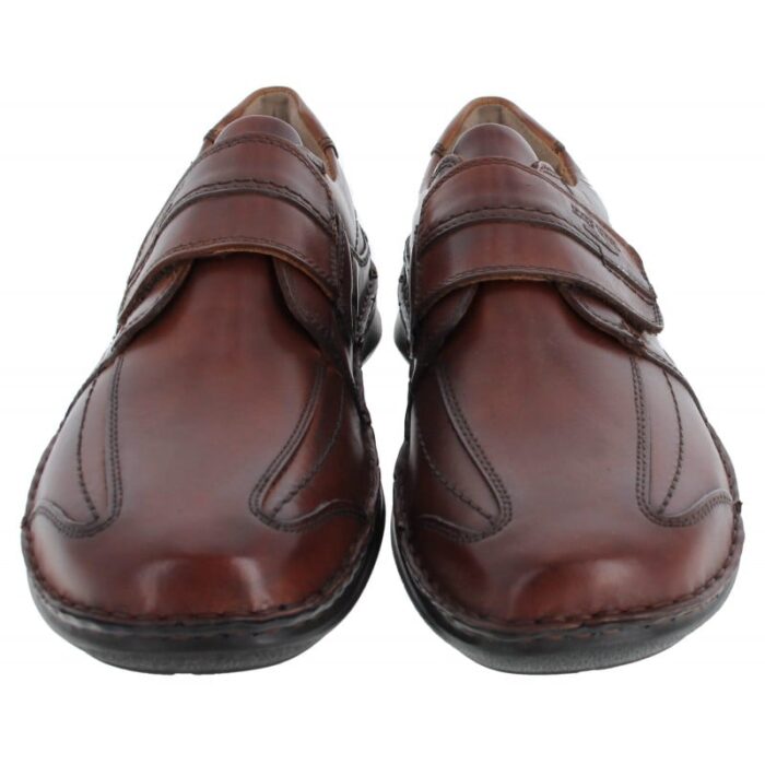 Josef Seibel New Anvers 02 44902 Velcro Shoes – Cognac Leather – Mens Shoes - Crep Direct UK
