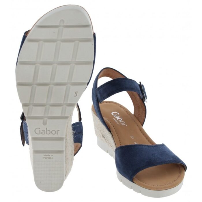 Gabor Nieve 42.042 Sandals – Marine Suede – Womens Sandals, Sliders & Toe Posts - Crep Direct UK