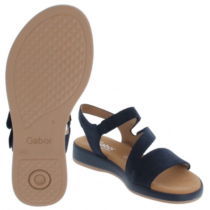 Gabor Oporto 62.733 Flat Sandals – Blue Nubuck – Womens Sandals, Sliders & Toe Posts - Crep Direct UK