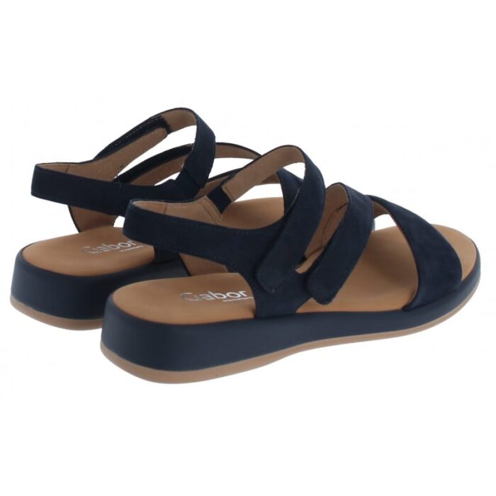 Gabor Oporto 62.733 Flat Sandals – Blue Nubuck – Womens Sandals, Sliders & Toe Posts - Crep Direct UK