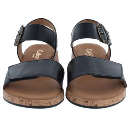 Gabor Opton 62.734 Flat Sandals – Black Leather – Womens Sandals, Sliders & Toe Posts - Crep Direct UK