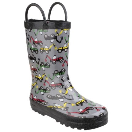 Cotswold Puddle Boots Digger – Grey – Boys Wellies - Crep Direct UK