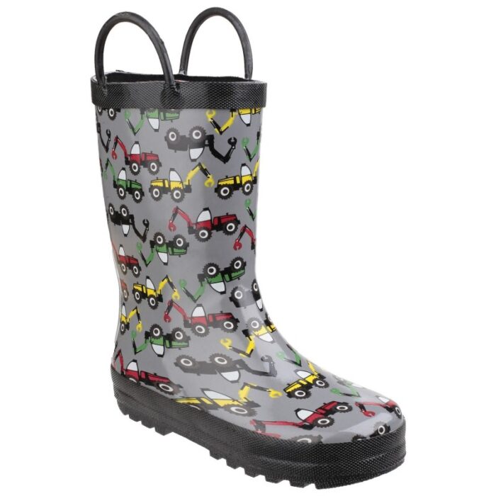 Cotswold Puddle Boots Digger – Grey – Boys Wellies - Crep Direct UK