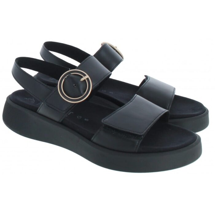 Gabor Pack 62.863 Sandals – Black Leather – Womens Sandals, Sliders & Toe Posts - Crep Direct UK